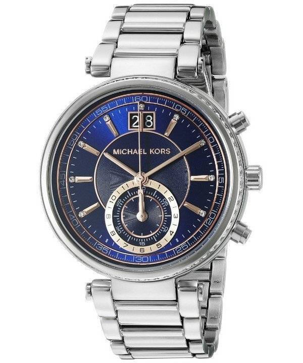 Montre Michael Kors Sawyer cadran bleu MK6224 féminin