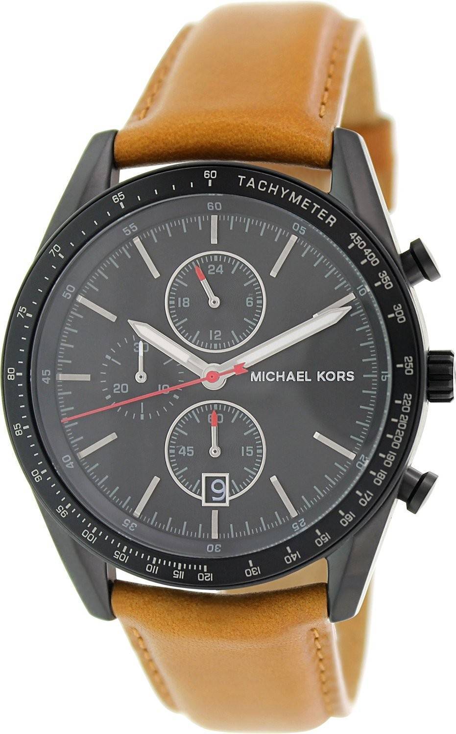 Michael Kors accélérateur chronographe Tan Cuir sangle MK8385 montre homme