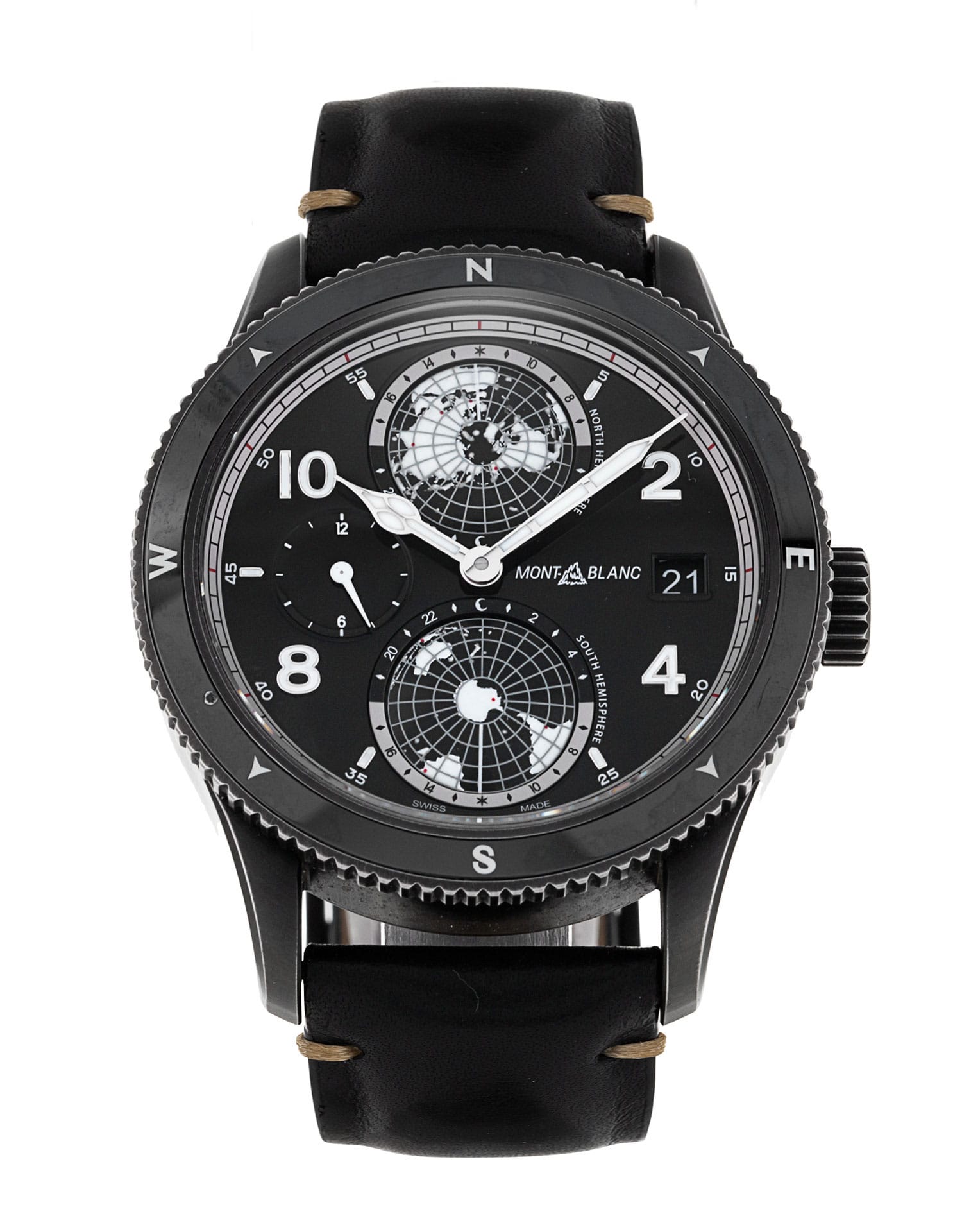 Montblanc 1858 Geosphere - cadran Noir arabe