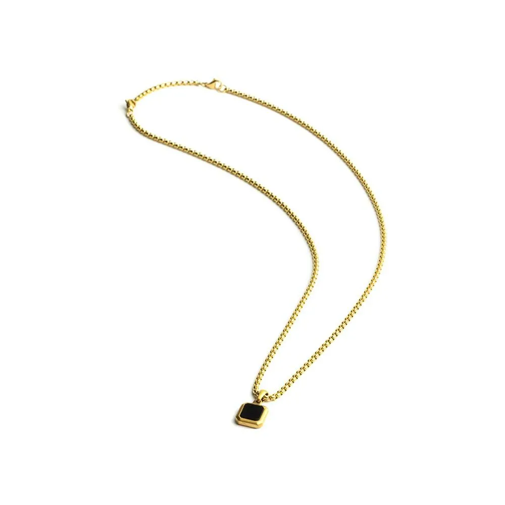 Achat Collier Gemini Classics en acier et agate