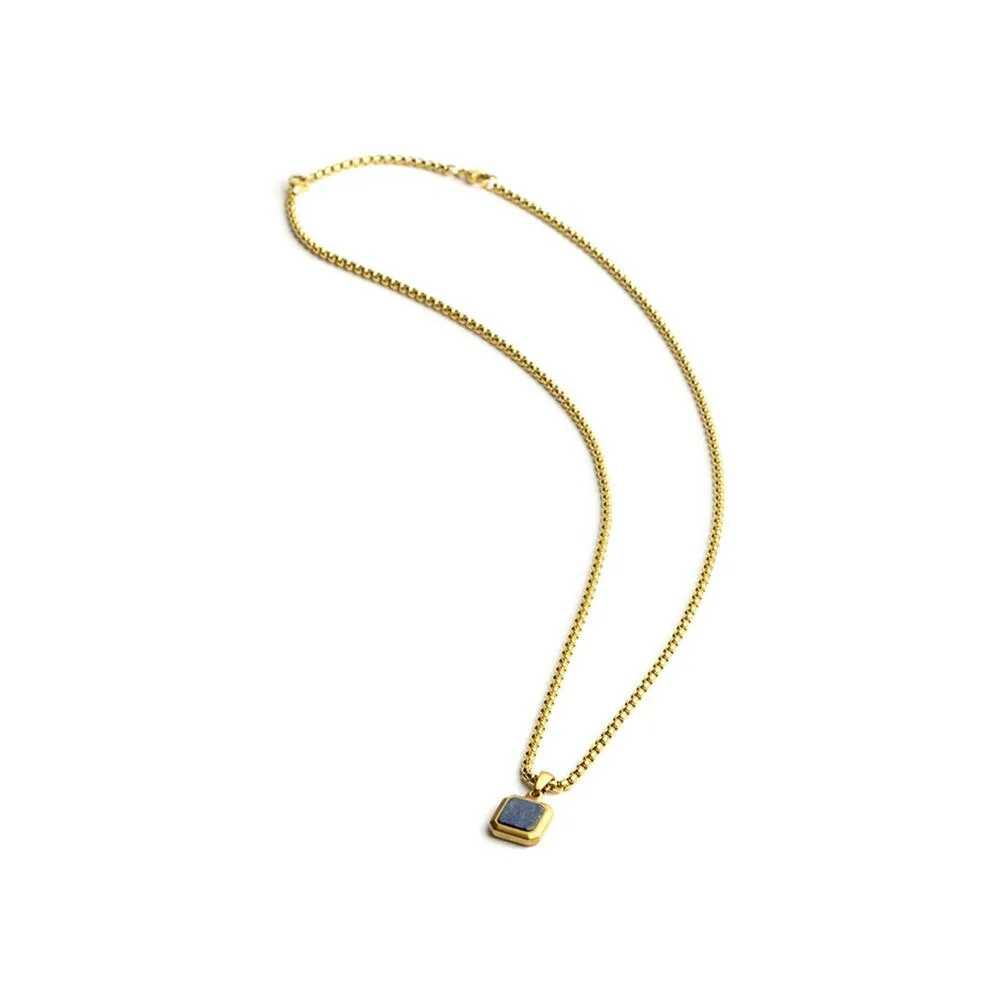 Achat Collier Gemini Classics en acier et lapis lazuli