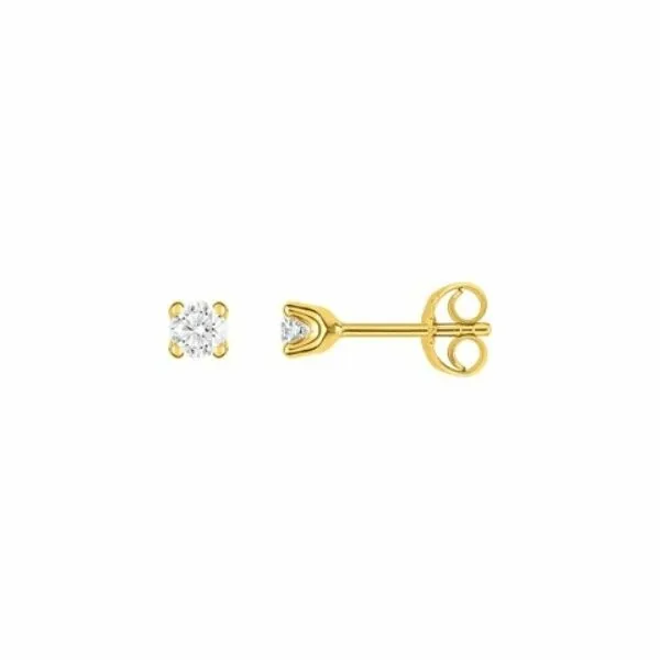 Boucles d'oreilles en or jaune et diamants de 0.25ct