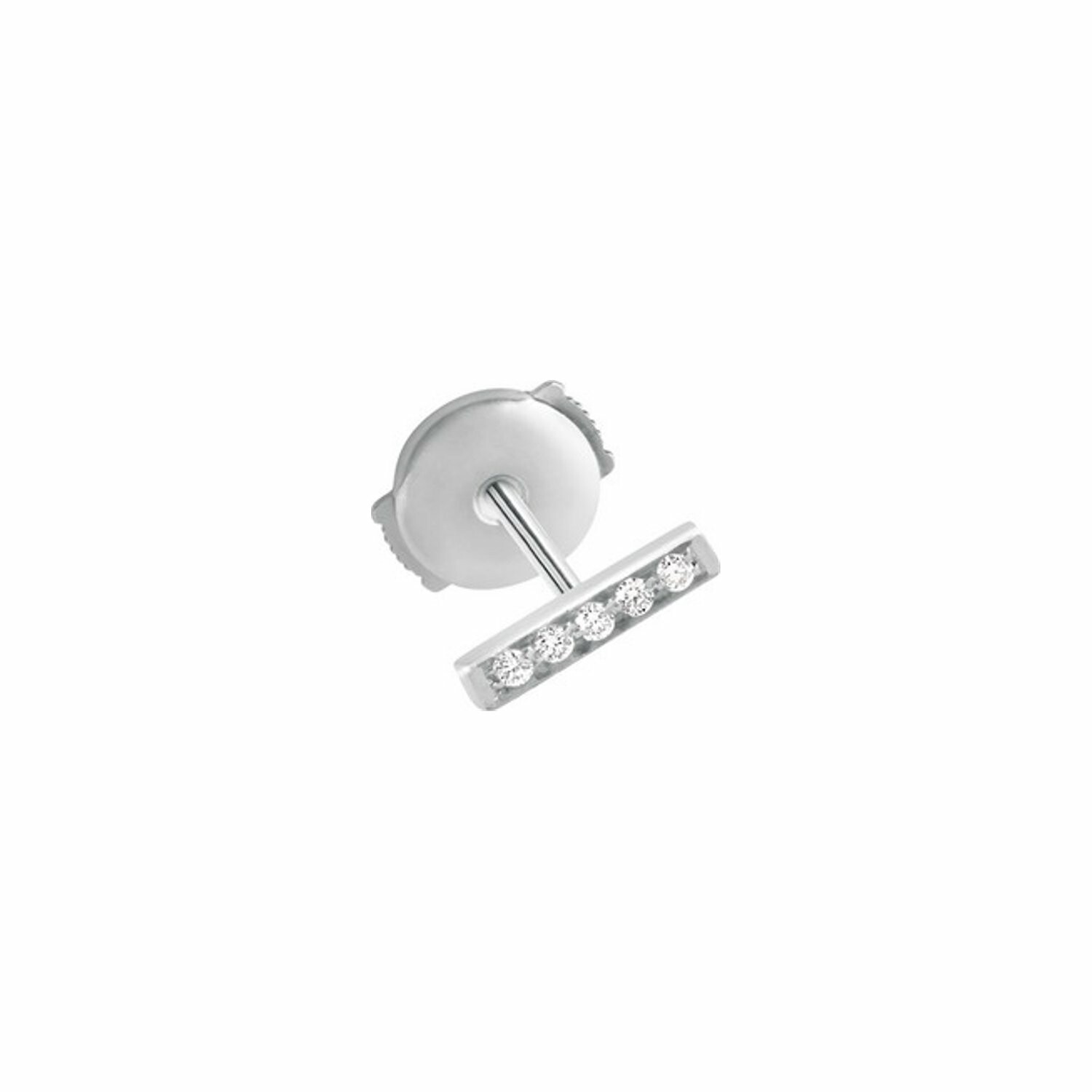 Mono boucle d'oreille Vanrycke Medellin en or blanc et diamants, taille S