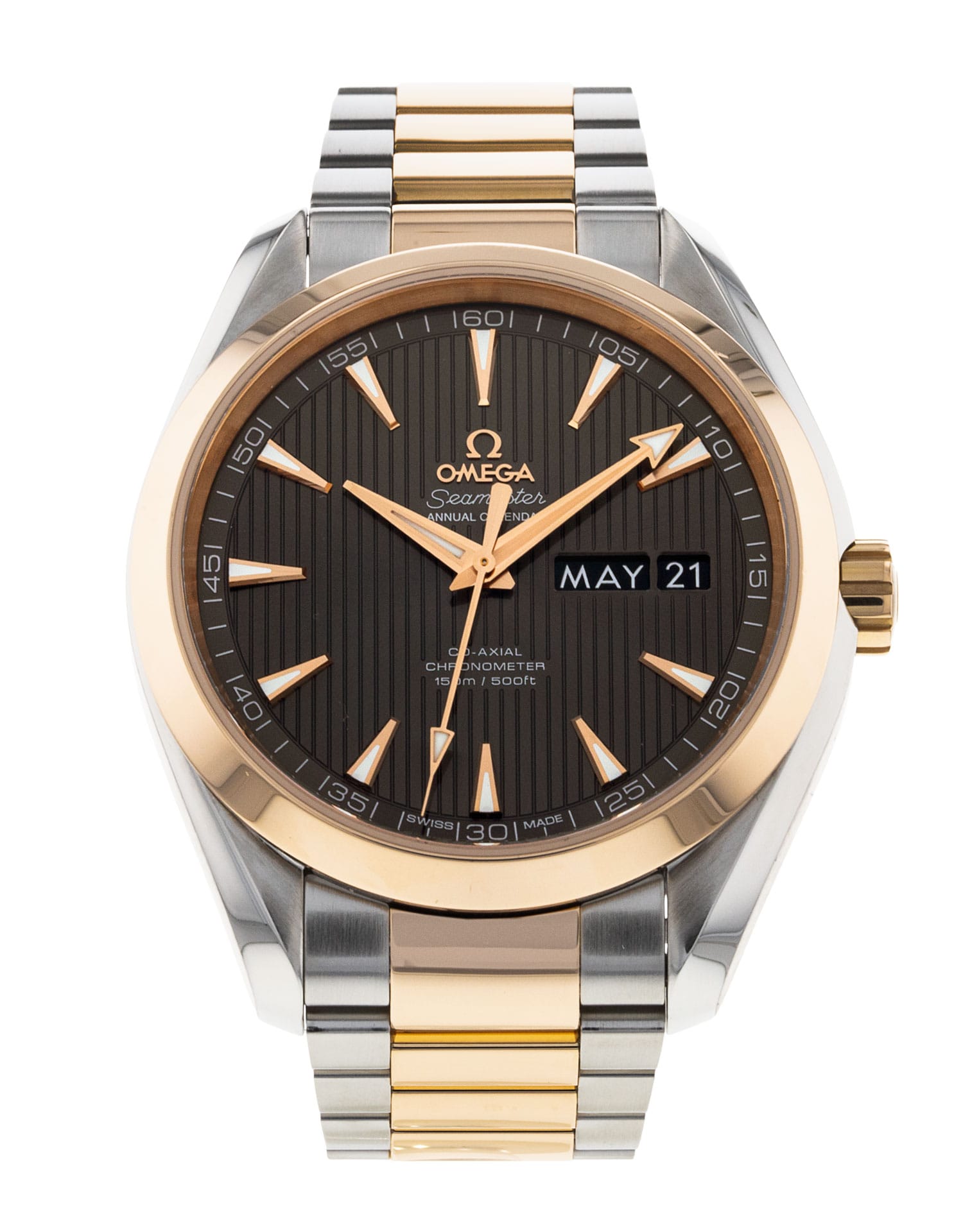 Omega Aqua Terra 150m Gents - cadran Baton brune