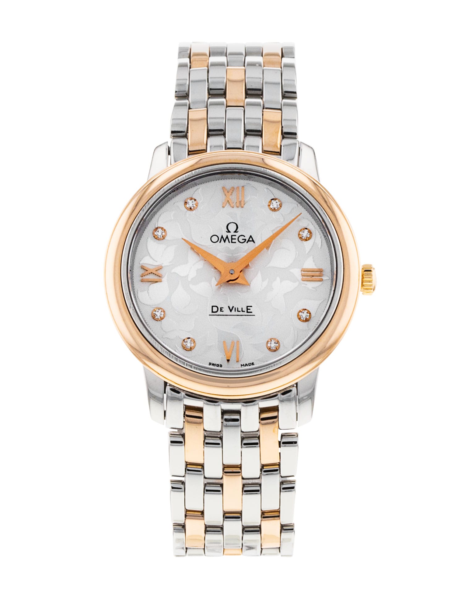 Omega De Ville Prestige - cadran Argent chiffre romains diamant