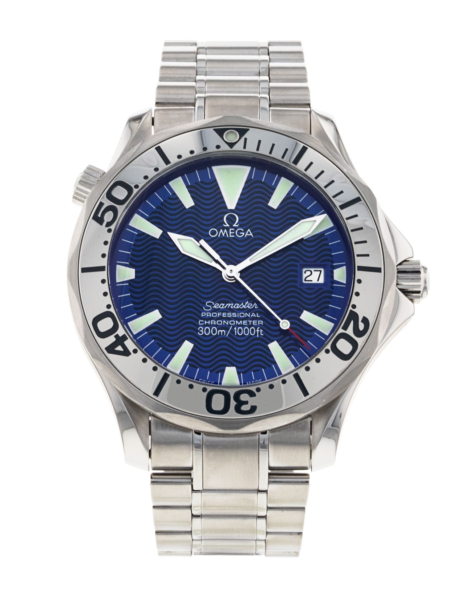 Omega Seamaster 300m - cadran Baton bleue