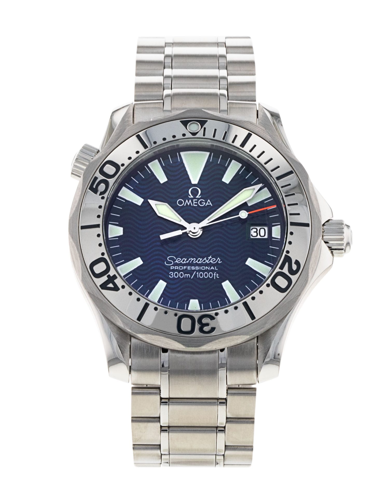 Omega Seamaster 300m Mid-Size - cadran Baton bleue
