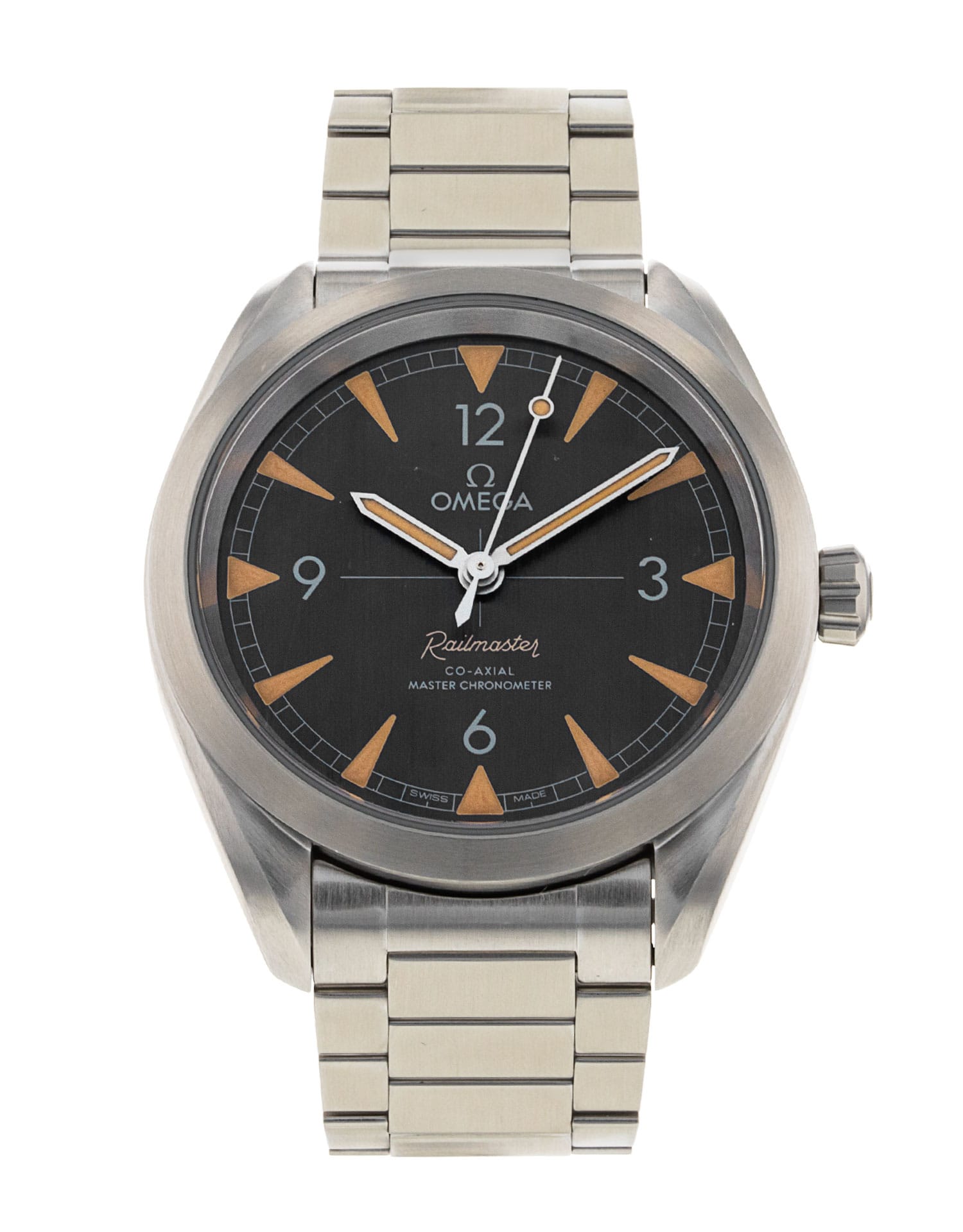 Omega Seamaster Railmaster - cadran Trimestre noir arabe