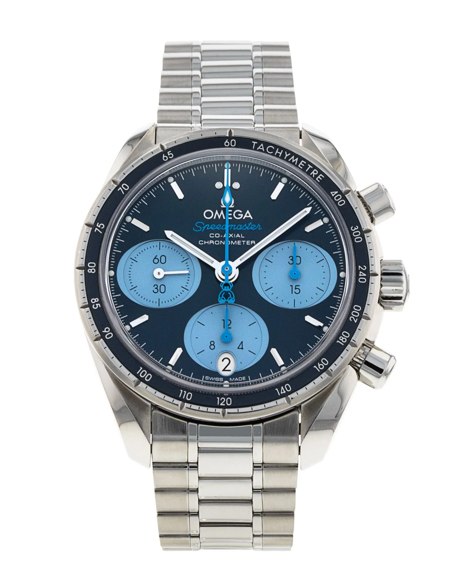 Omega Speedmaster 38 - cadran Baton bleue