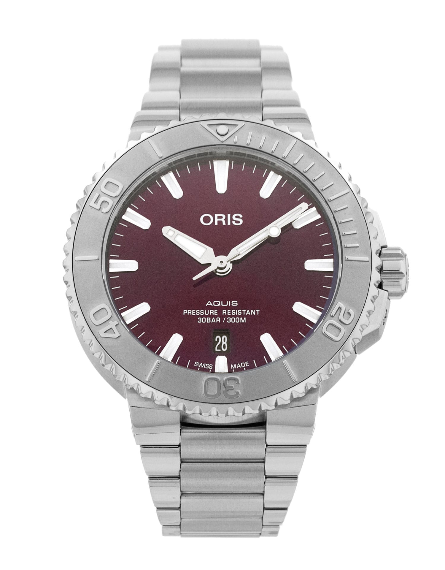 Oris Aquis - cadran Baton Rouge et un bracelet e Métal