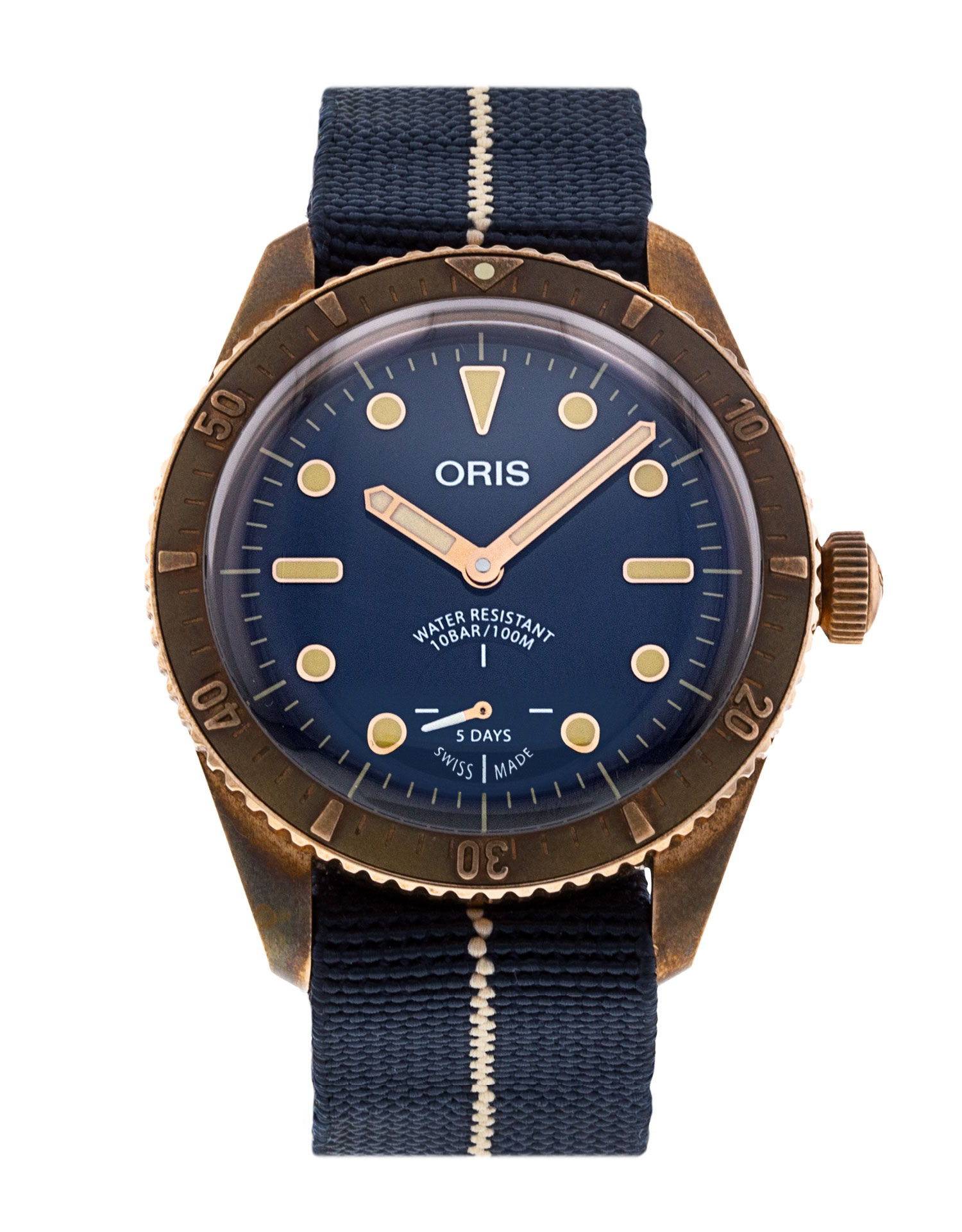 Oris Classic - cadran Bleu et un bracelet e Tissu