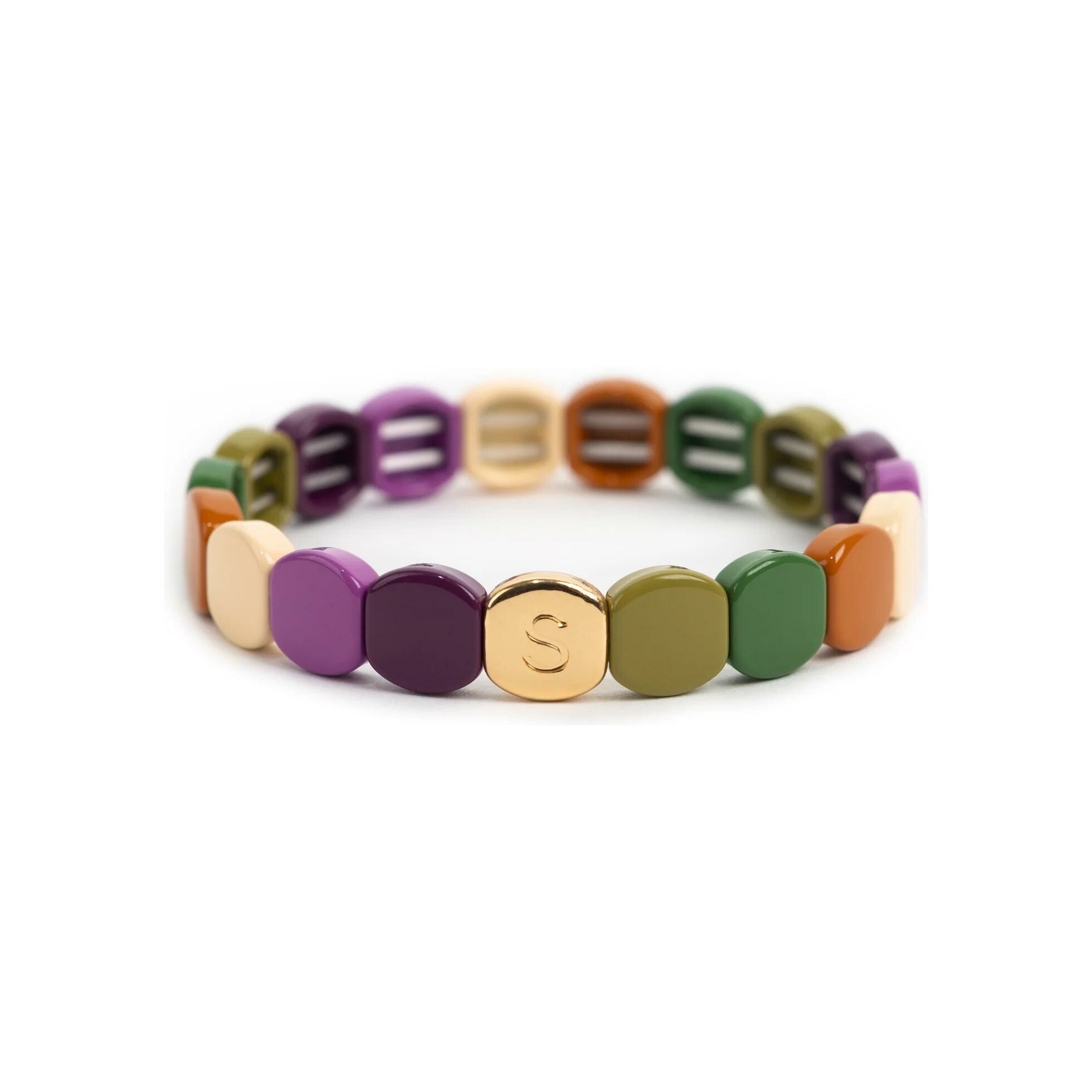 Bracelet Simone à Bordeaux Colorful en métal émaillé Cosy L