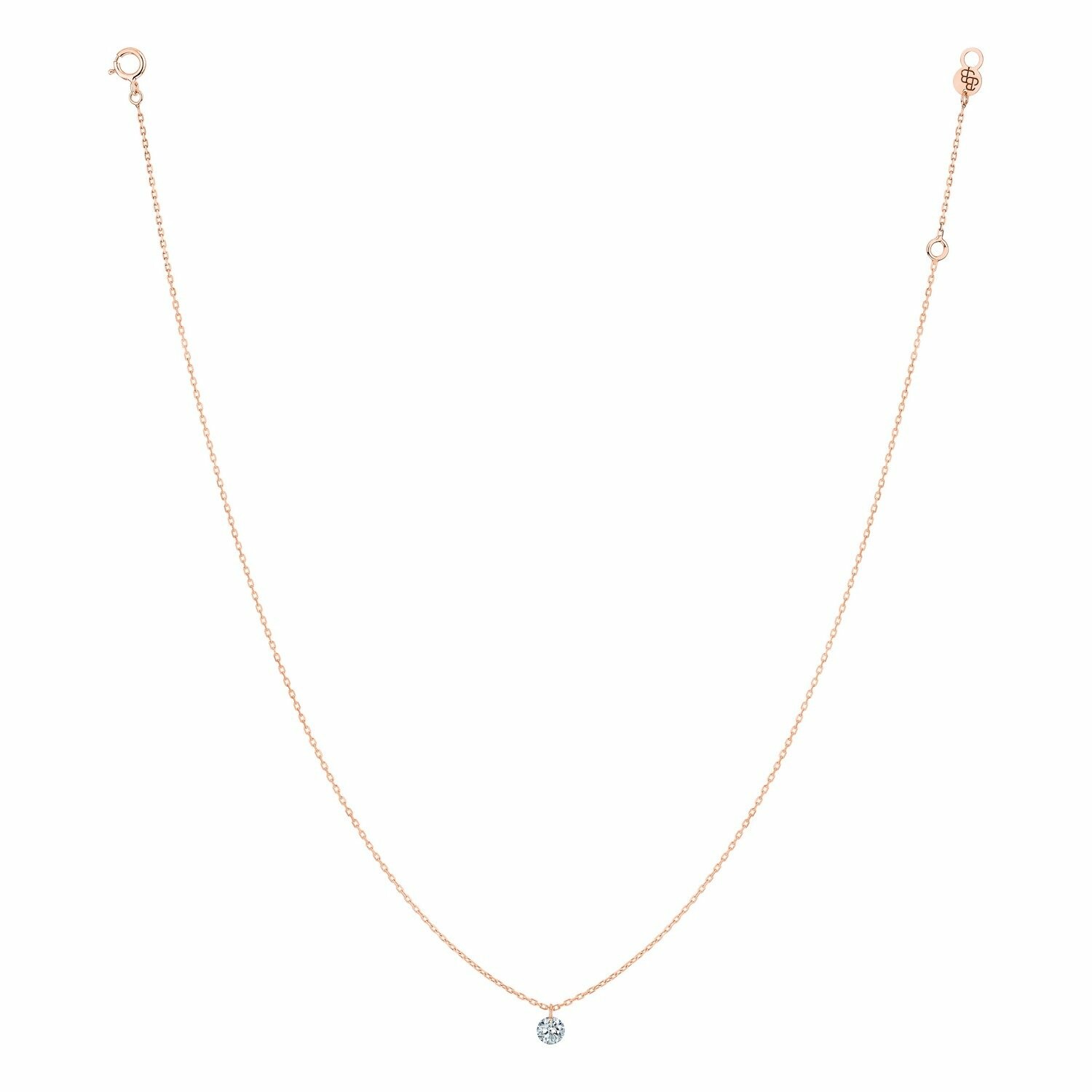 Achat Collier La Brune & La Blonde 360° en or rose et diamant de 0.20ct