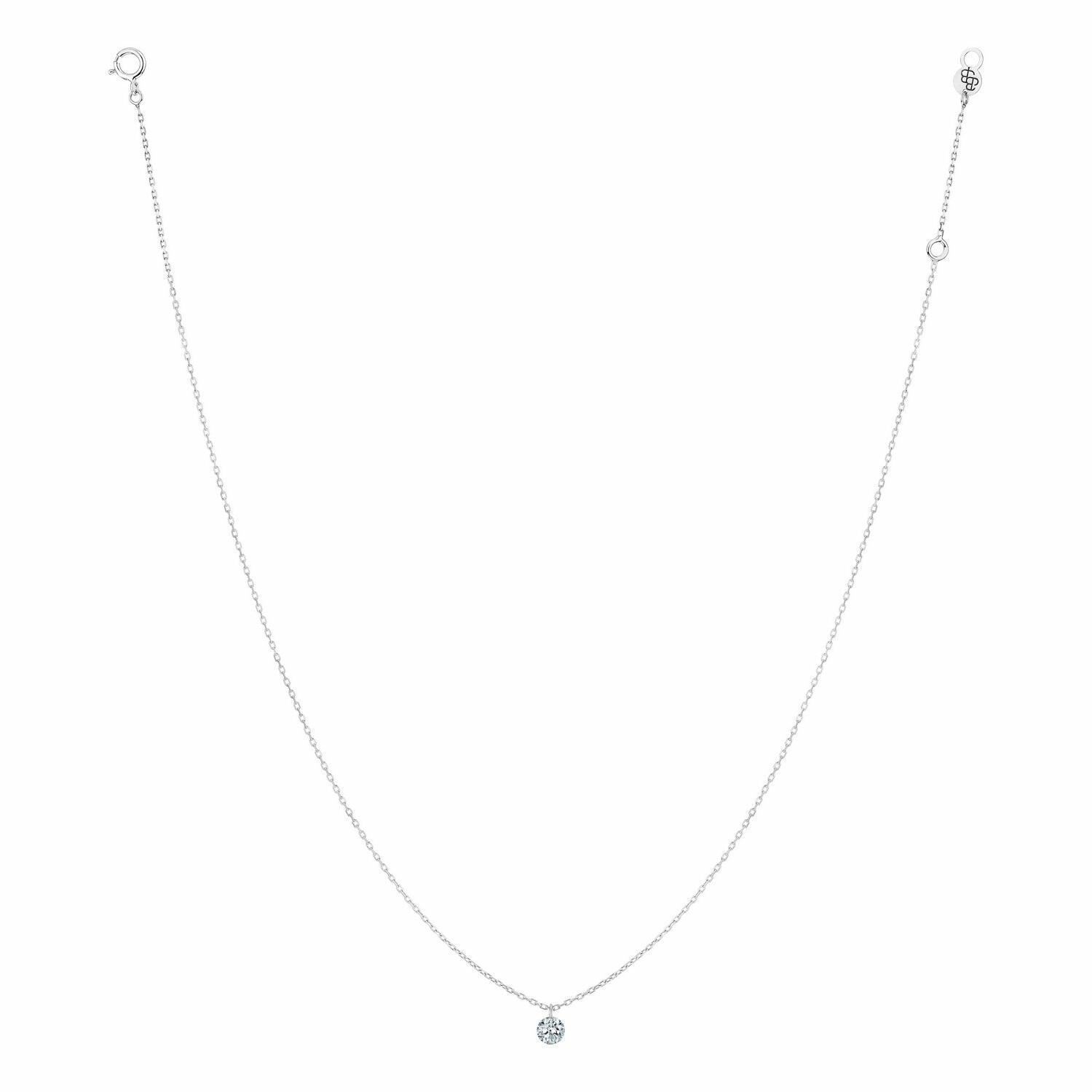 Achat Collier La Brune & La Blonde 360° en or blanc et diamant de 0.20ct