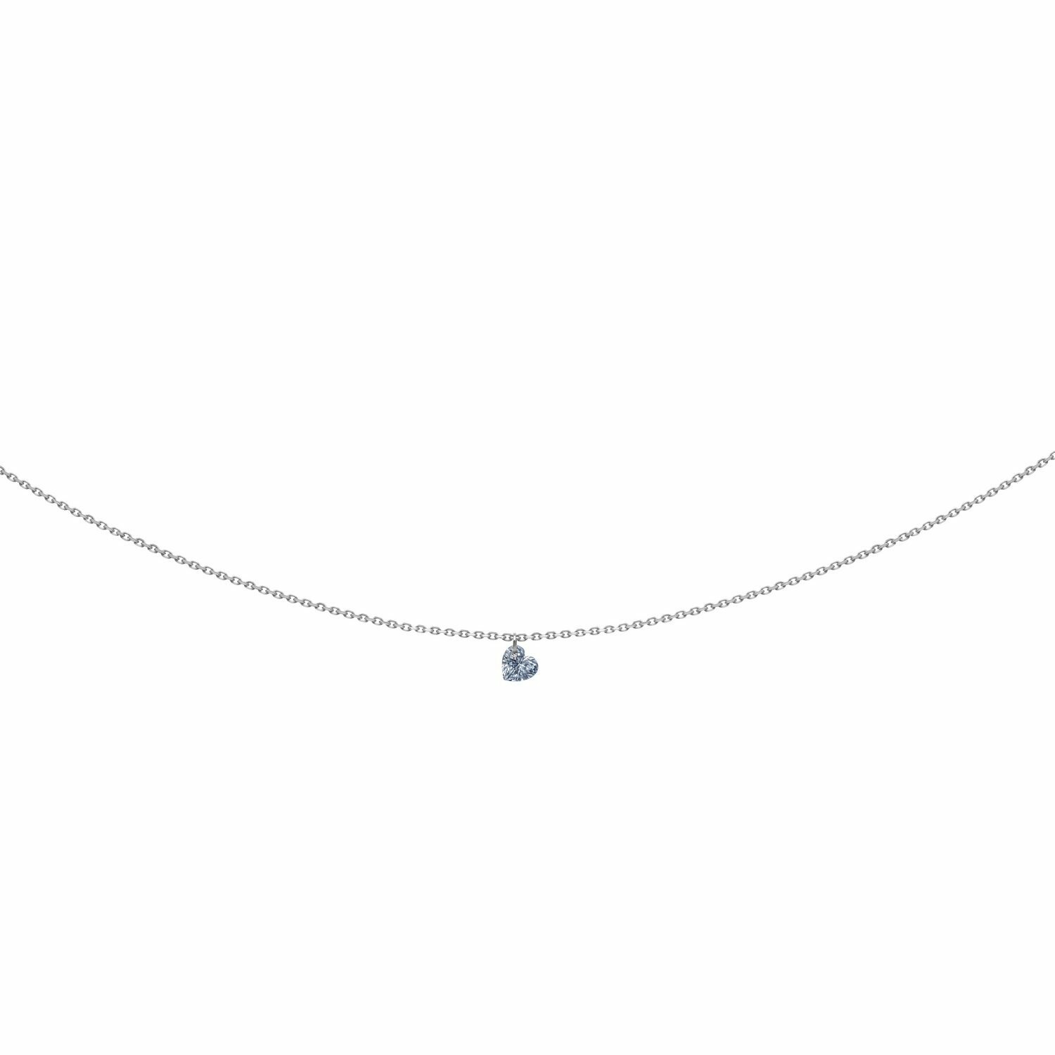 360° Collier La Brune & La Blonde 360° en or blanc et diamant coeur de 0.15ct