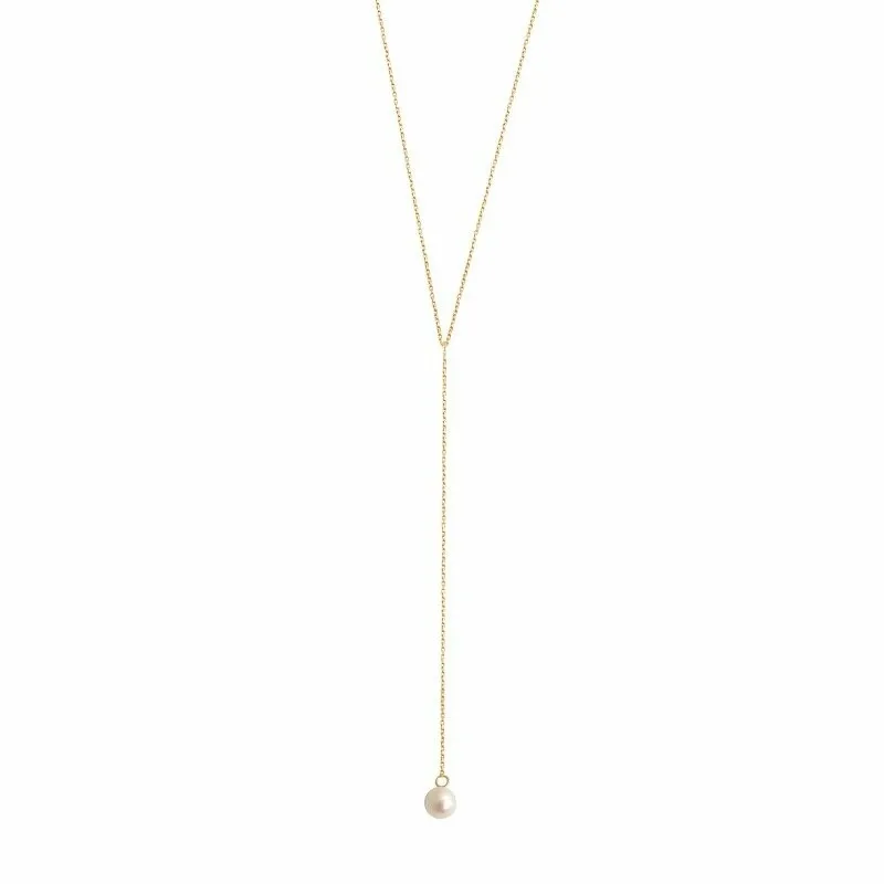 Collier Claverin Simply Mini Lasso en or jaune et perle blanche