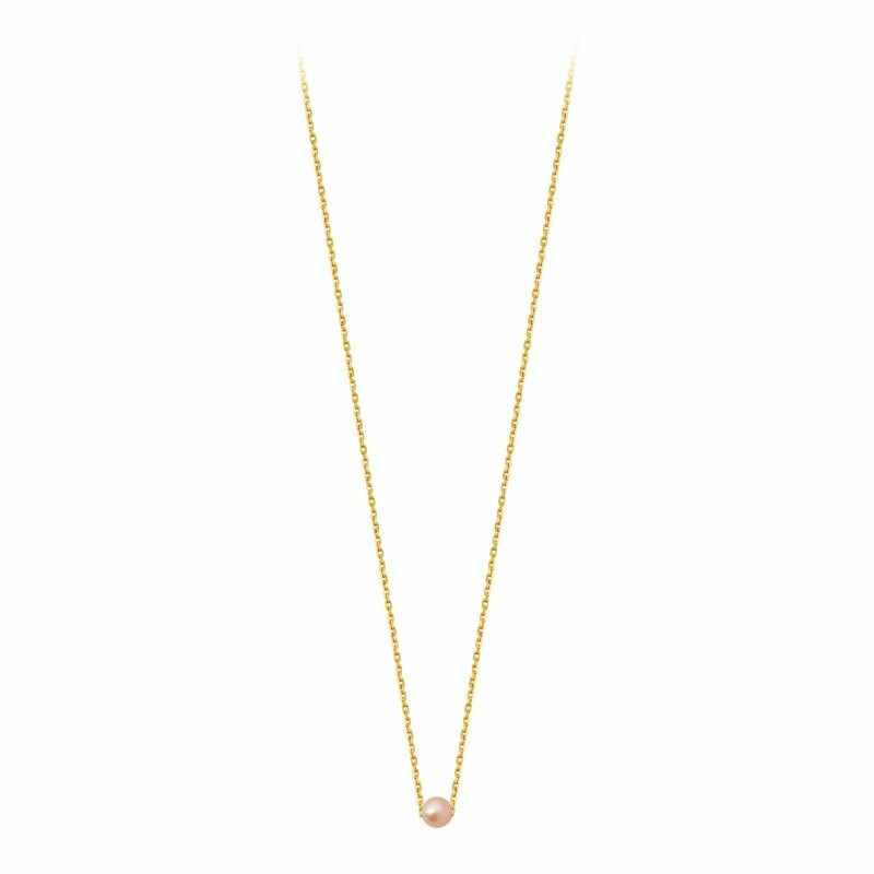 Achat Collier Claverin Mini Simply Mini en or jaune et perles roses