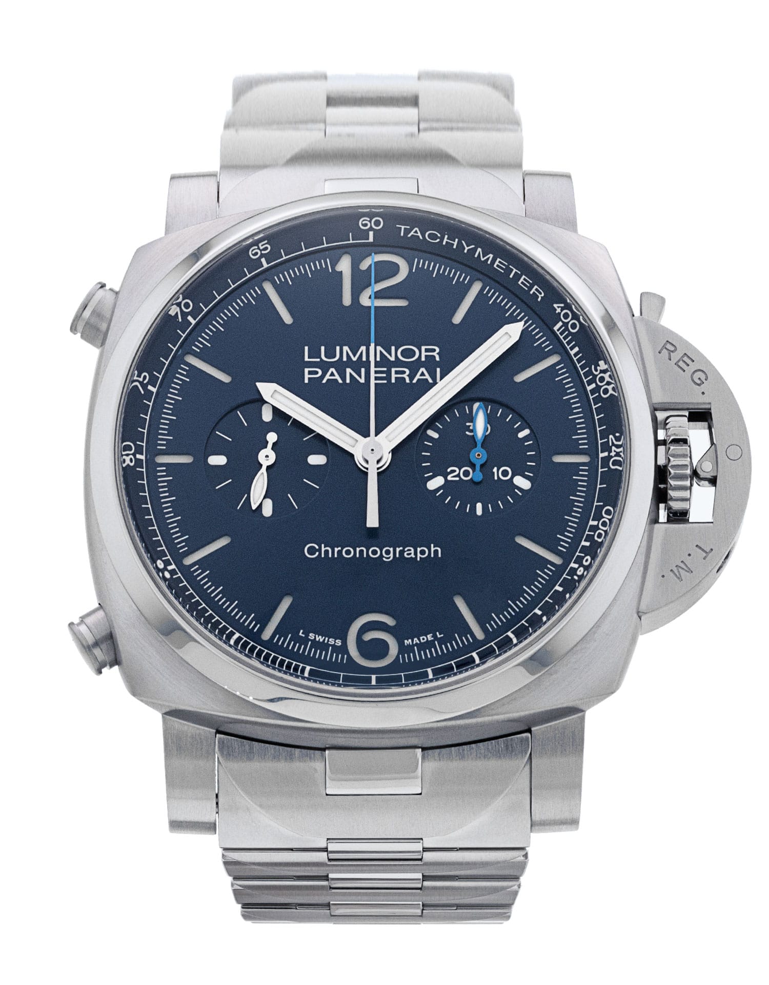 Panerai Luminor Chrono - cadran Bleu et un bracelet e Métal
