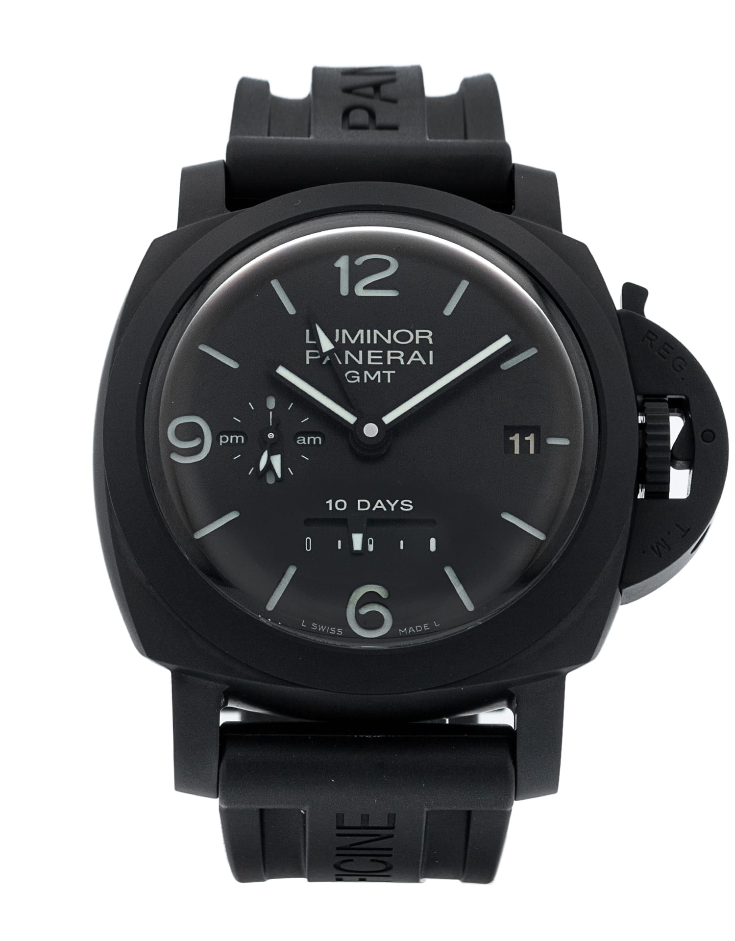 Panerai Luminor GMT - cadran Trimestre noir arabe