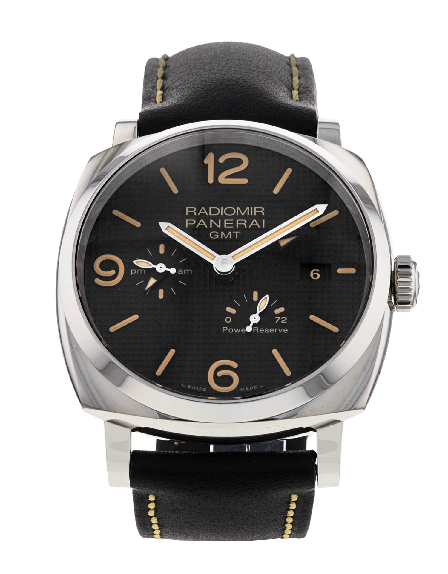 Panerai Radiomir GMT - cadran Trimestre noir arabe