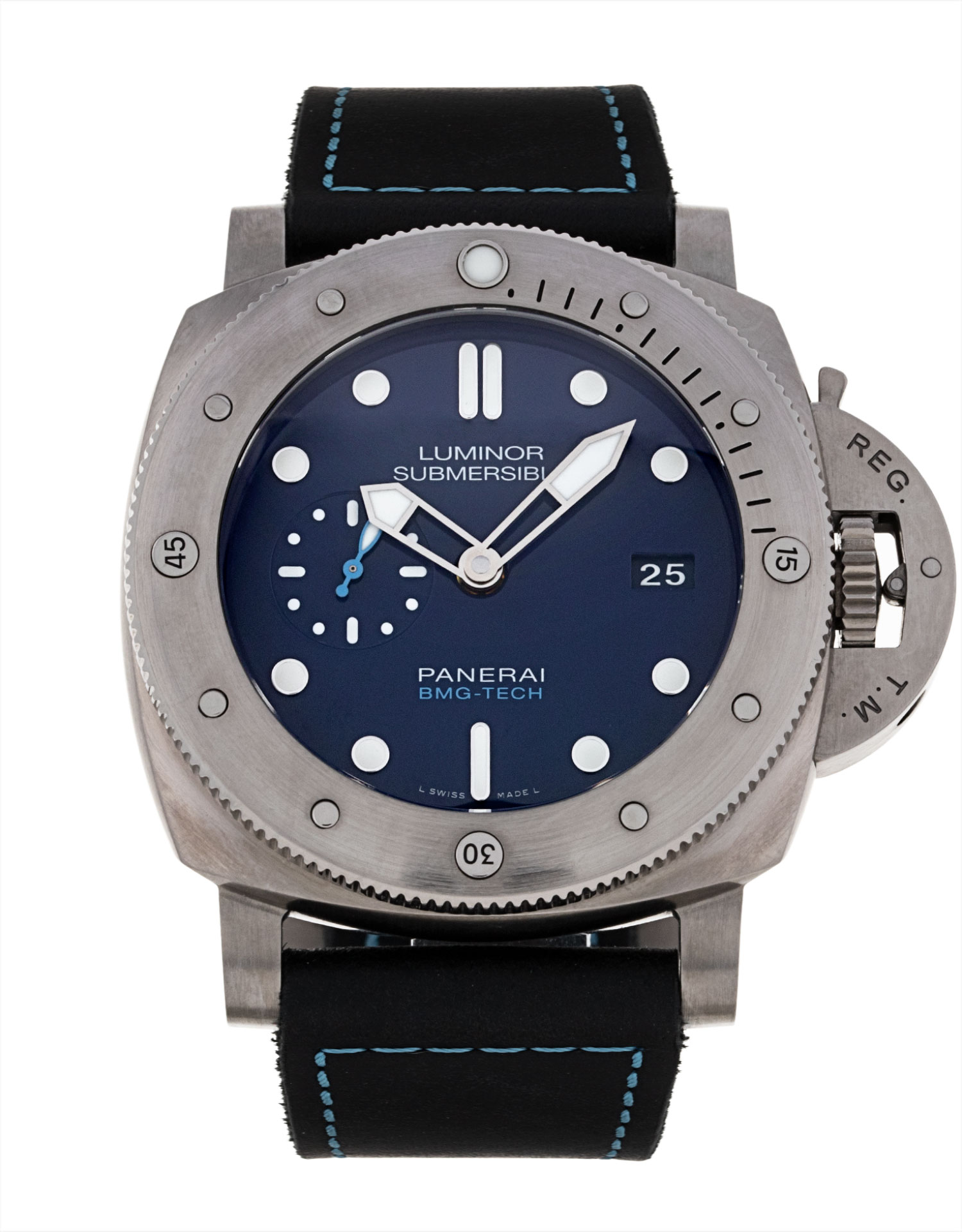 Panerai Submersible - cadran Bleu et un bracelet e Cuir