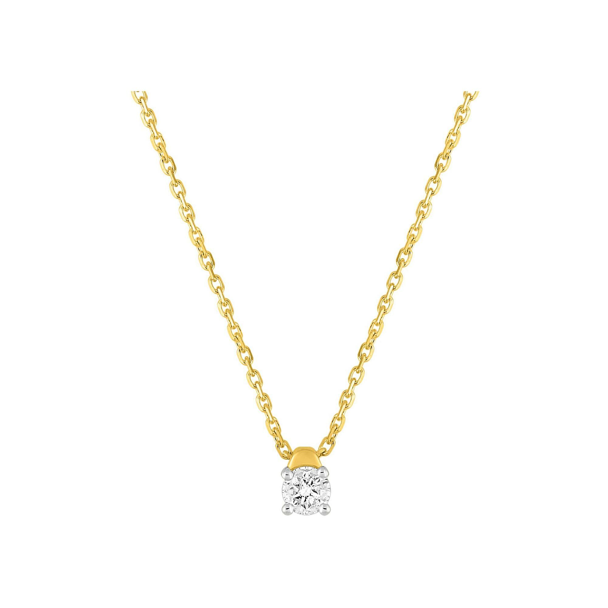 Achat Collier en or jaune, or blanc et diamant 0.15ct