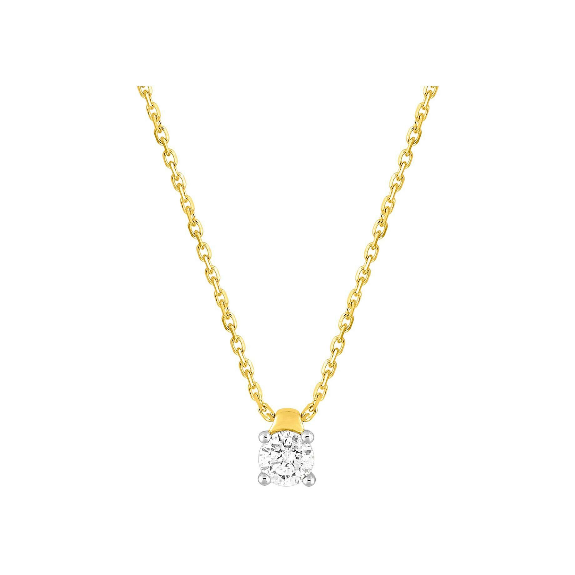 Achat Collier en or jaune, or blanc et diamant 0.25ct