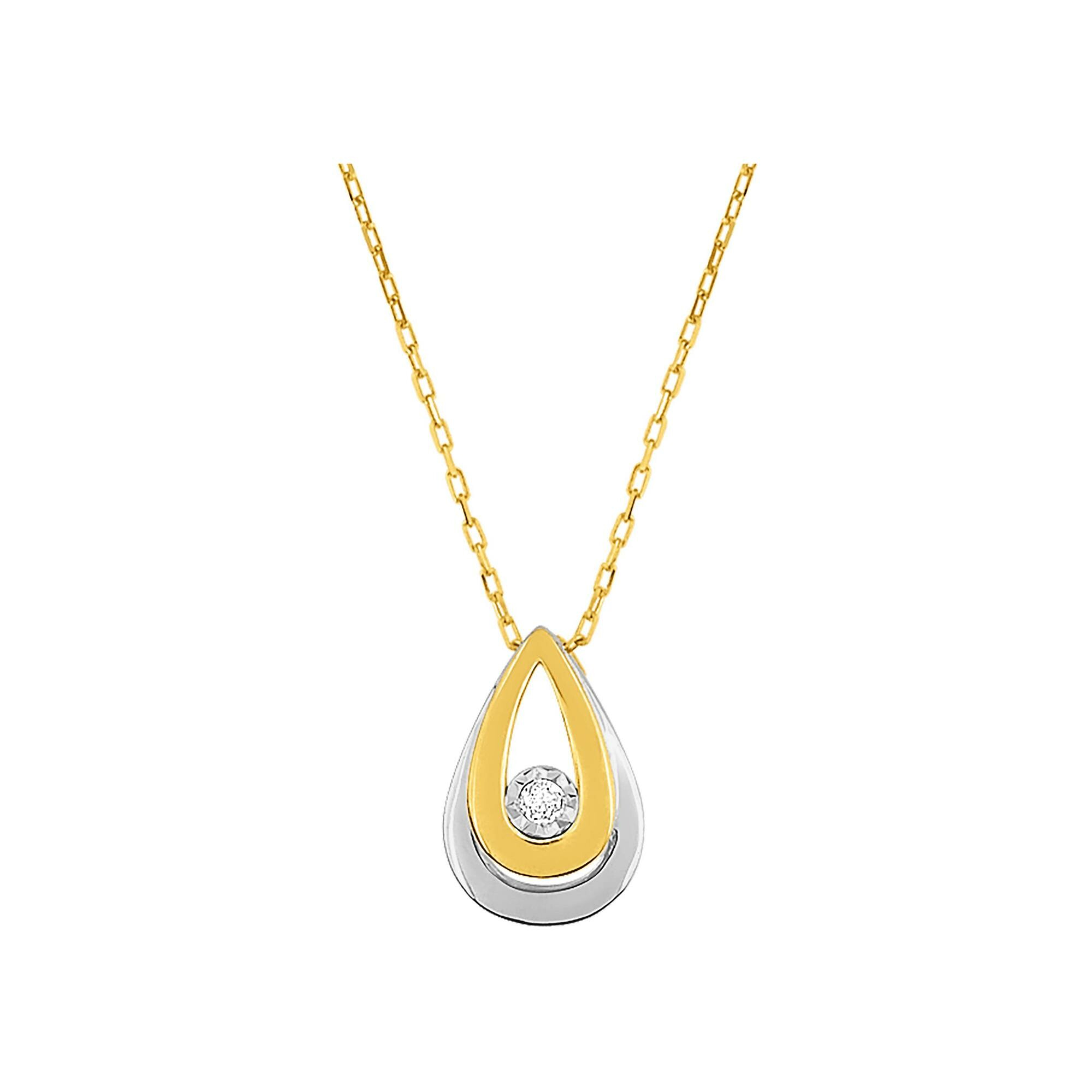 Achat Collier en or jaune, or blanc et diamant 0.03ct