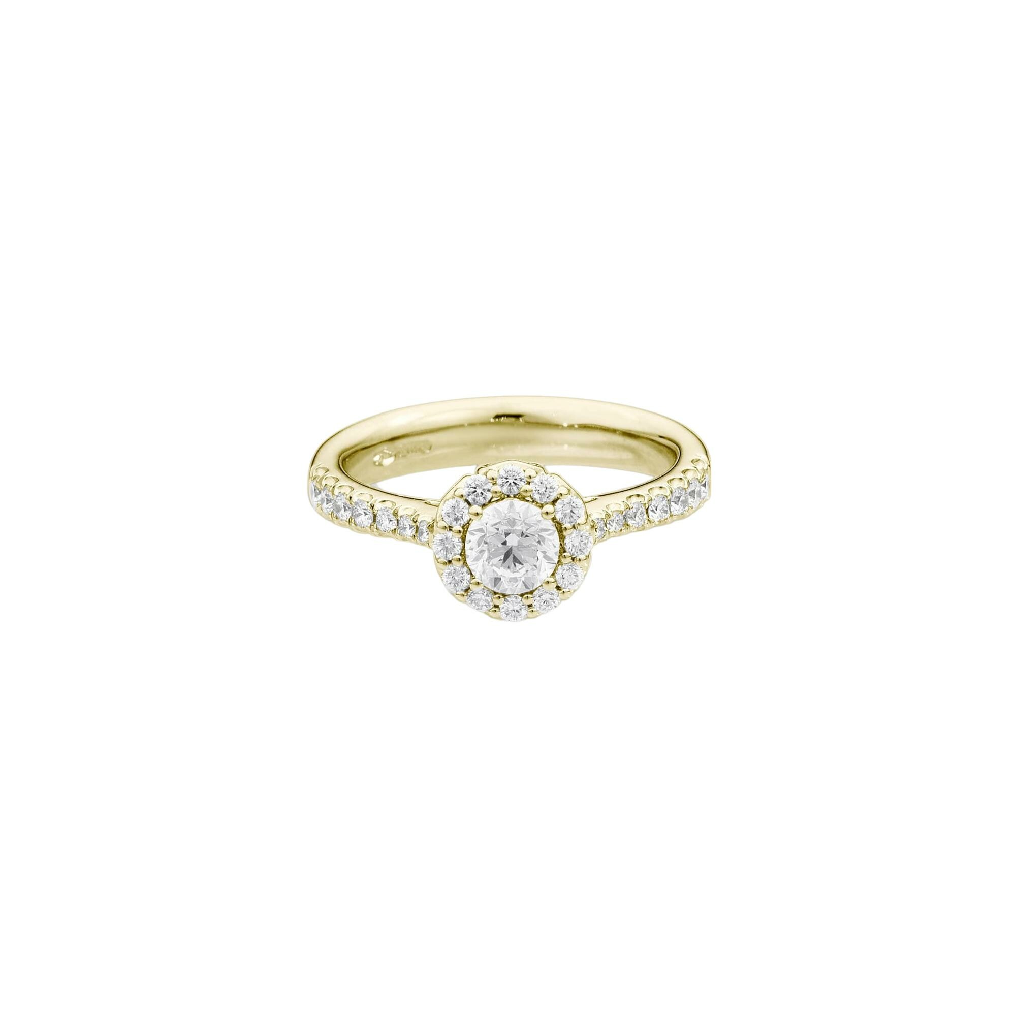 Achat Solitaire Recarlo Anniversary Halo en or jaune et diamants naturels 0.55 ct, taille 52