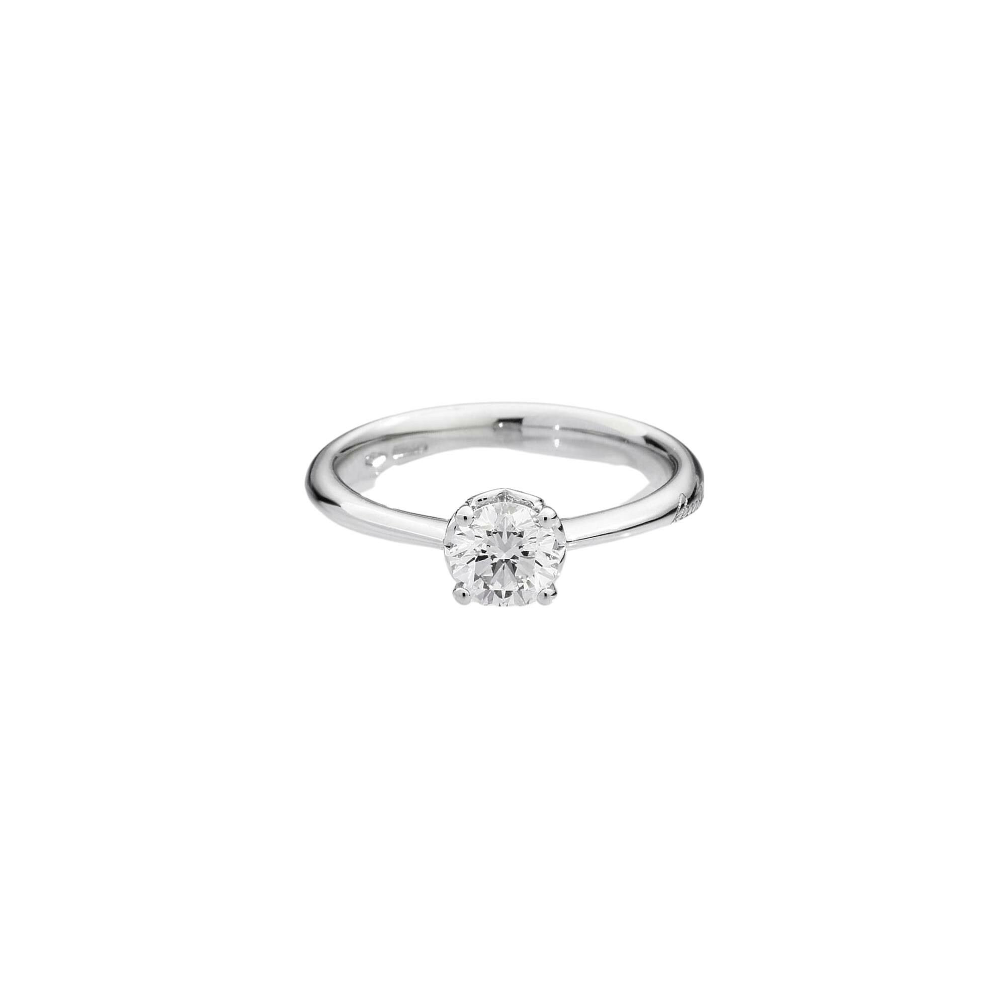 Achat Solitaire Recarlo Anniversary Maestro en or blanc et diamants taille coeur serti clos 0.59 ct, taille 54