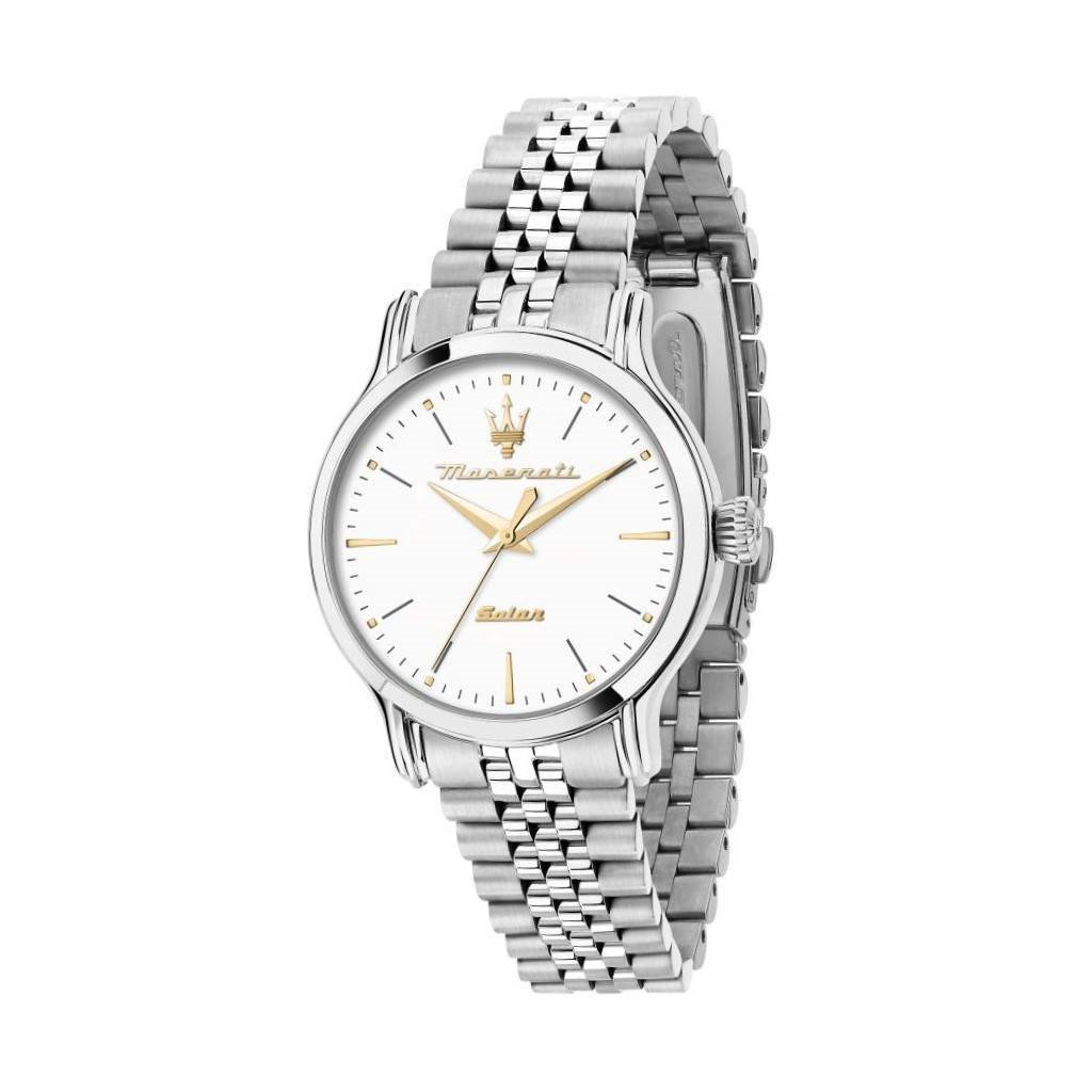 Maserati Epoca Acier Inoxydable Cadran Blanc Quartz R8853118519 100M Montre Femme