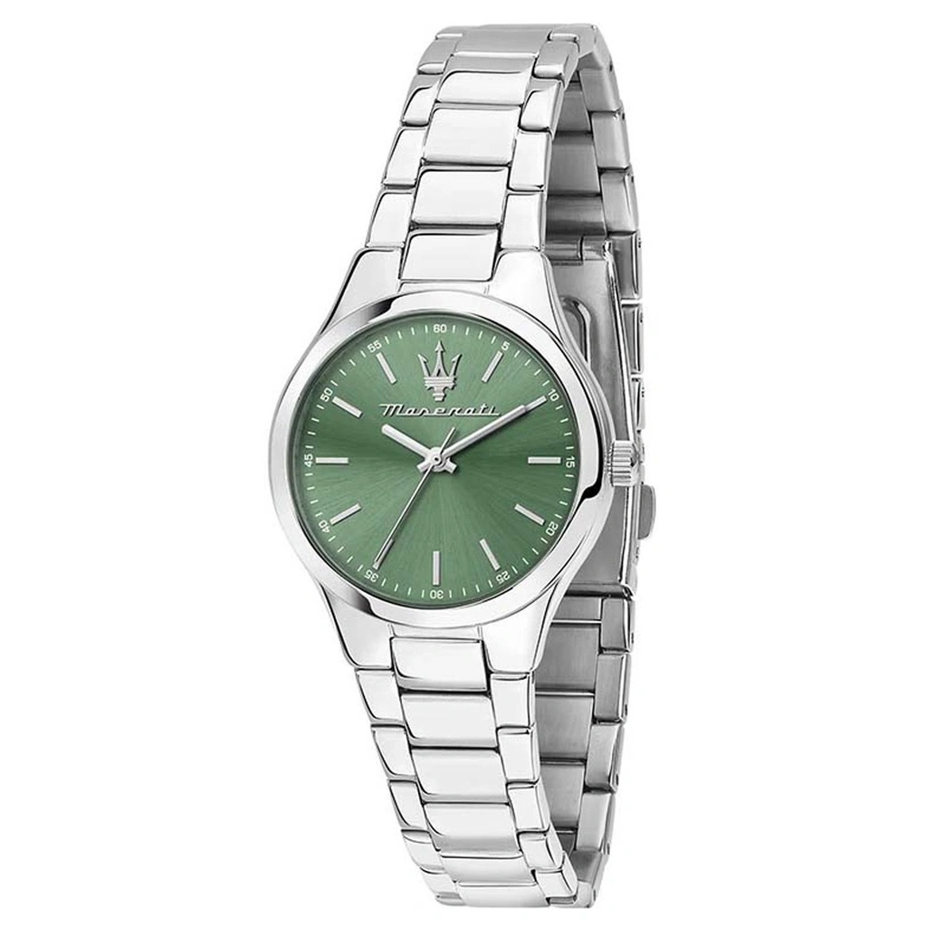 Montre femme Maserati Attrazione en acier inoxydable, cadran vert soleillé, quartz R8853151508