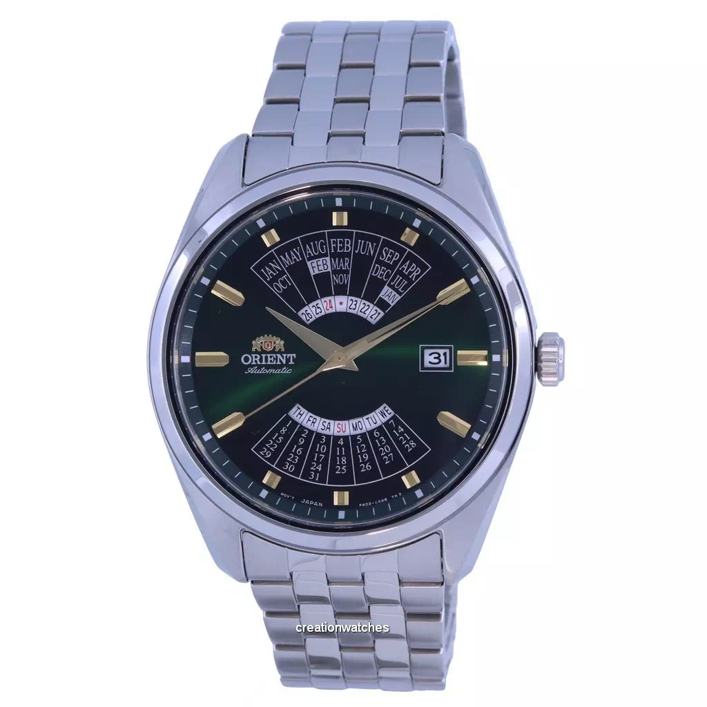 Montre homme Orient multi-années, analogique, calendrier, acier inoxydable, automatique, RA-BA0002E10B, RA-BA0002E30B