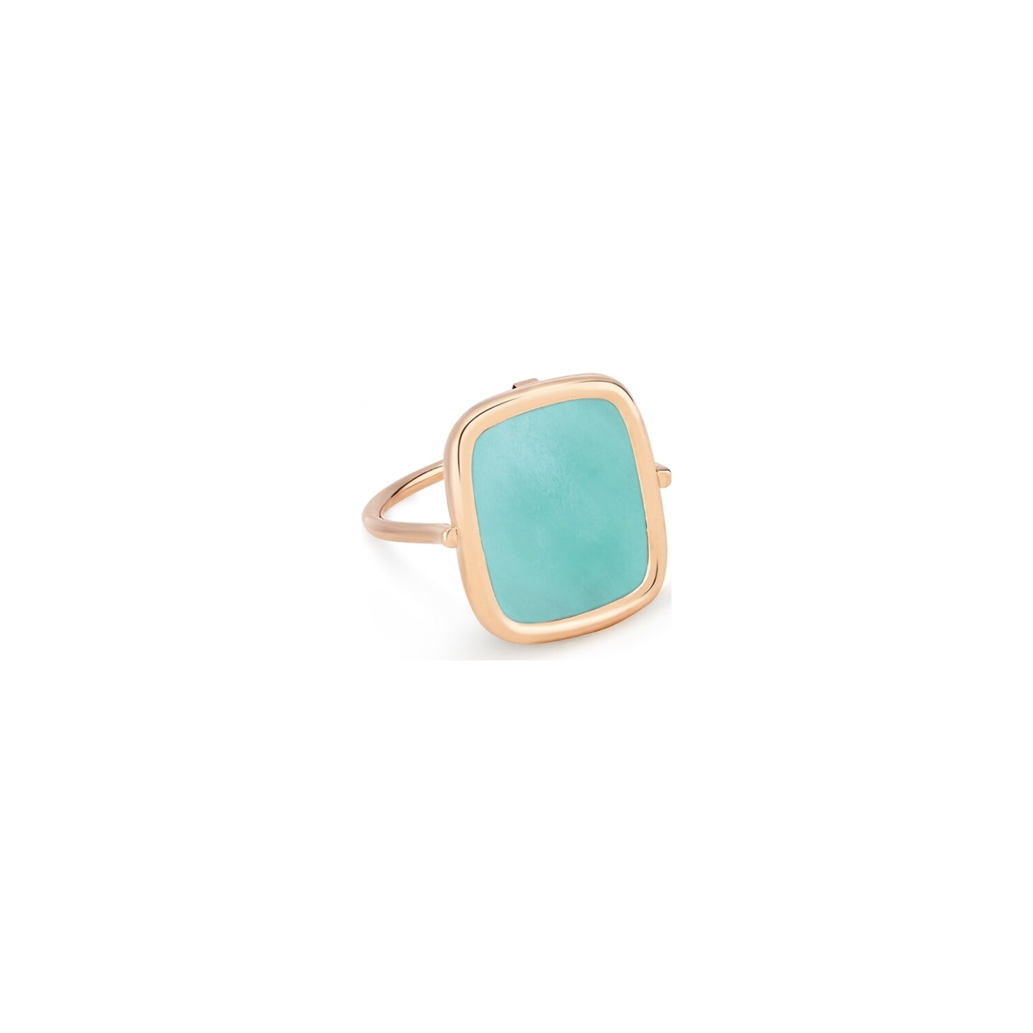 Achat Bague Ginette NY ANTIQUE RING en or rose et amazonite