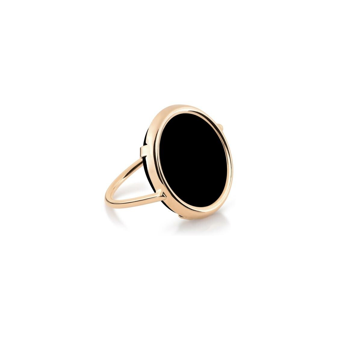 Achat Bague Ginette NY DISC RING en or rose et black onyx
