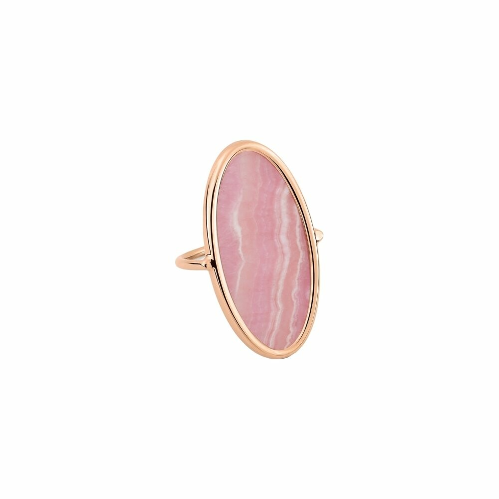 Achat Bague Ginette NY ELLIPSES & SEQUINS en rhodocrosite et or rose