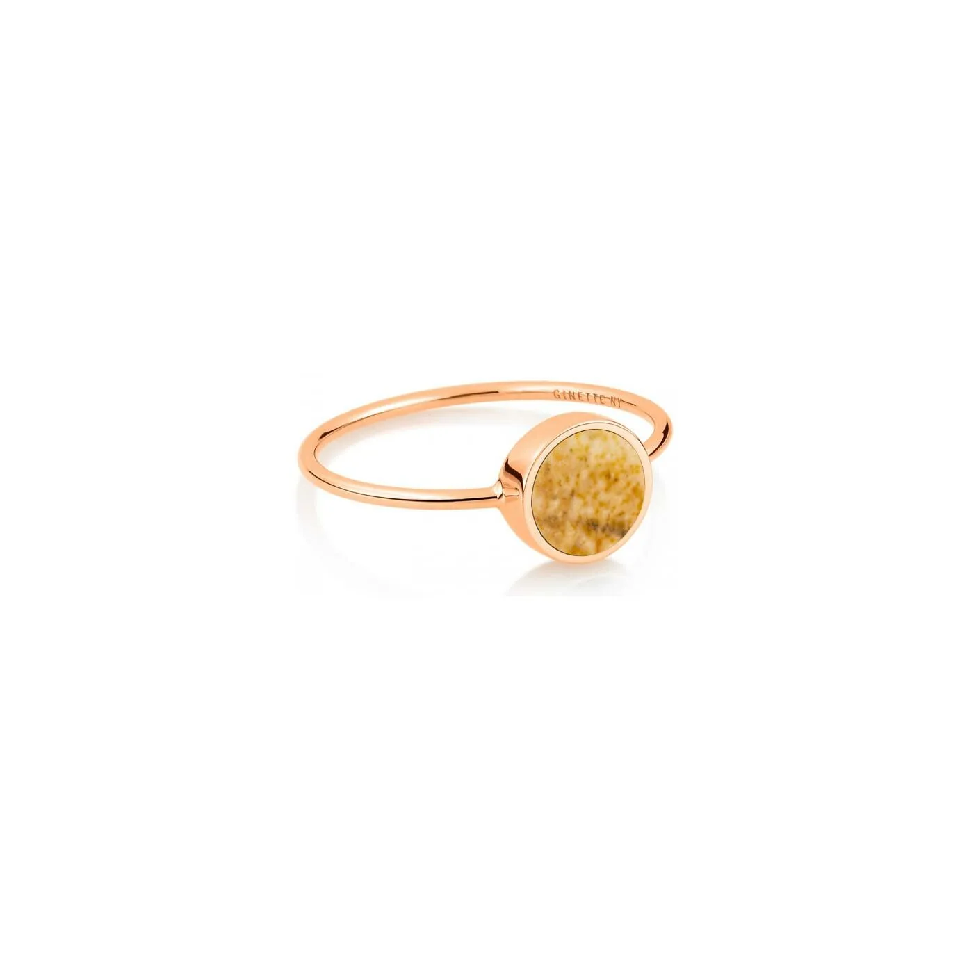 Bague Ginette NY MINI EVER DISC RING en or rose et jaspe REVEPJ - Rigal
