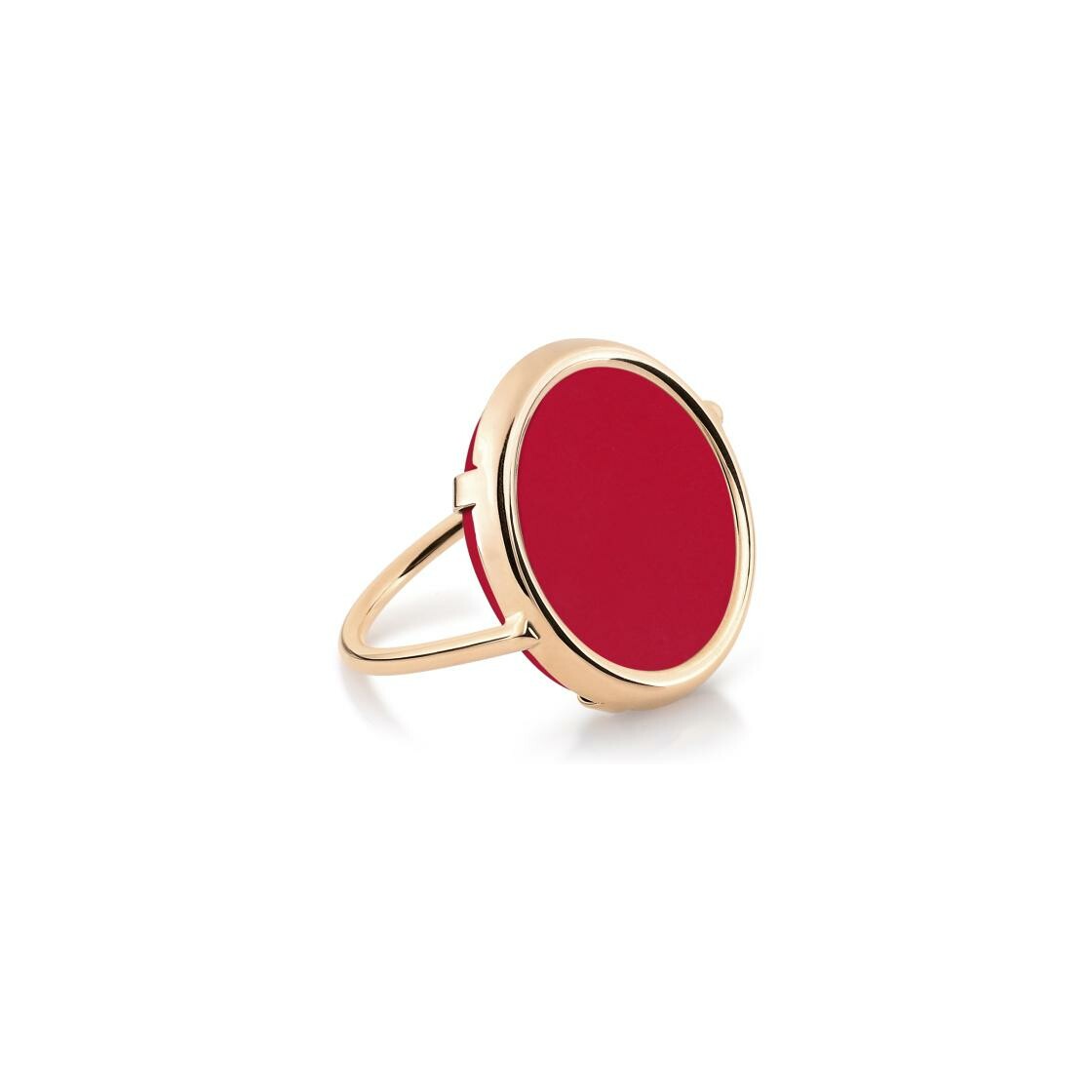 Achat Bague Ginette NY DISC RING MARIA en or rose et corail rouge