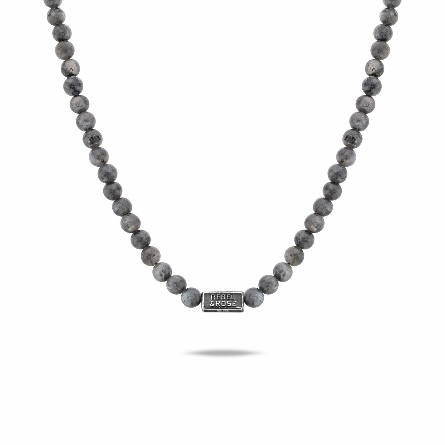 Collier Rebel & Rose Necklace Grey Seduction - 6mm en larvikite