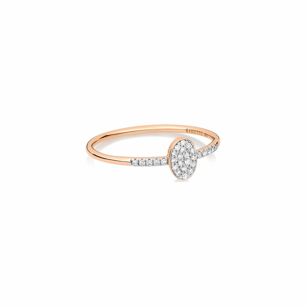 Achat Bague Ginette NY ELLIPSES & SEQUINS en or rose et diamants