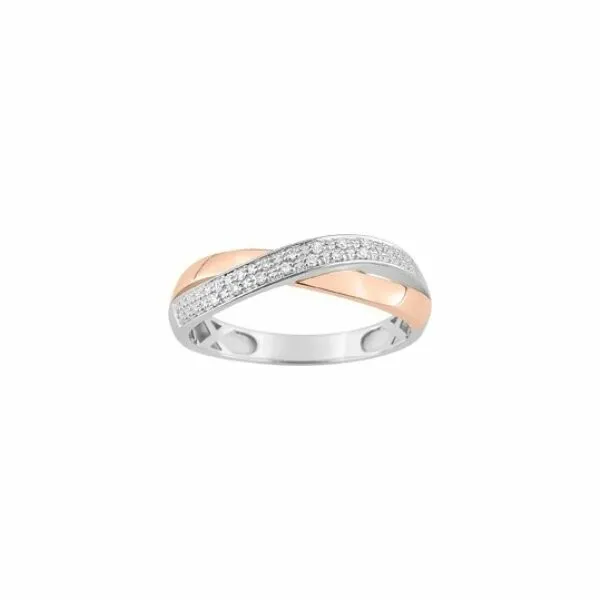 Bague en or blanc, or rose et diamants de 0.042ct RIRZB36CB4 - Rigal