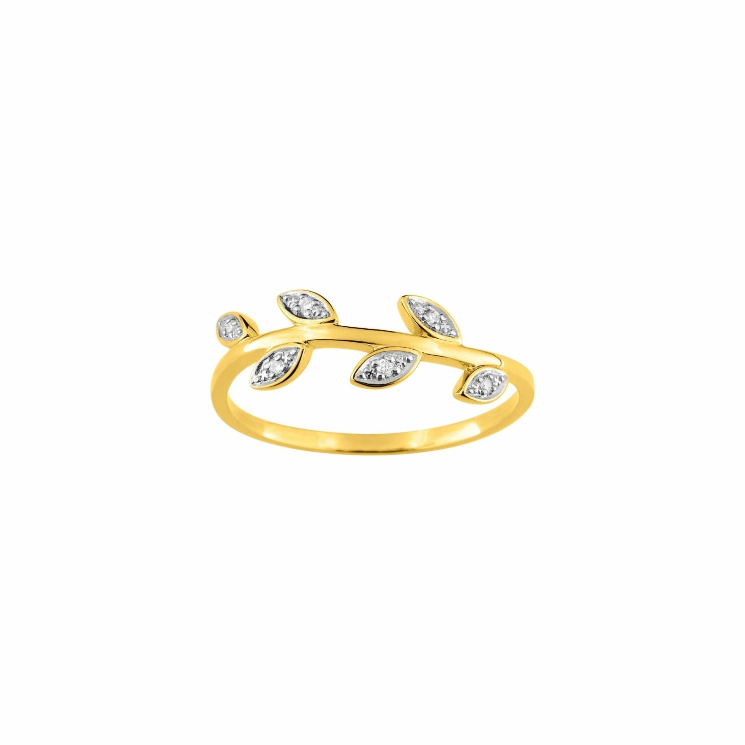 Achat Bague en or jaune, or blanc et diamants de 0.03ct