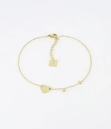 Ama - Acier Doré - Chaîne de Cheville - Zag Bijoux