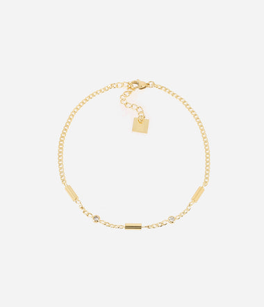 Lénane - Acier Doré - Chaîne de Cheville - Zag Bijoux