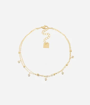 Virtuose - Acier Doré - Chaîne de Cheville - Zag Bijoux