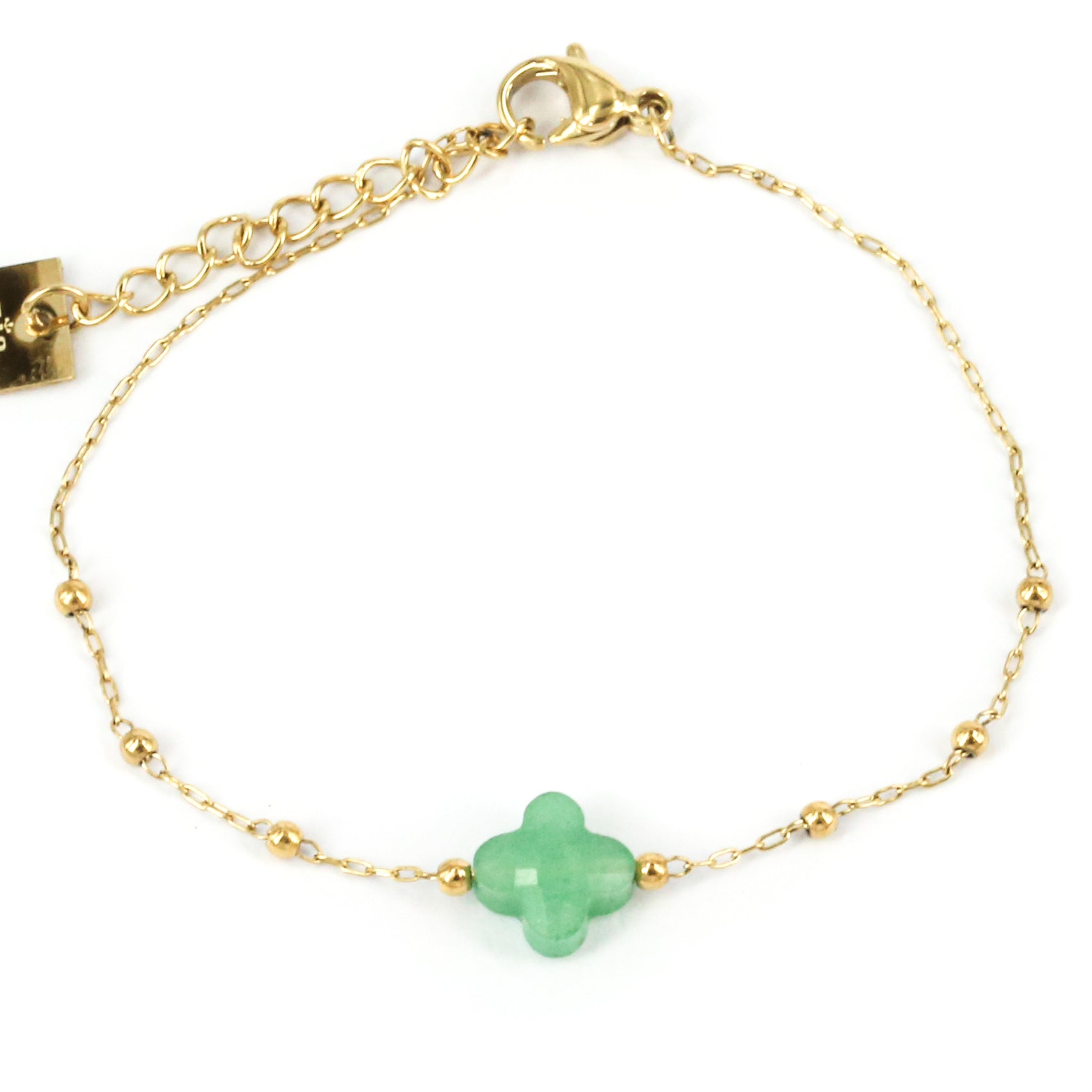 Velasquez - Acier Doré & Aventurine - Bracelet - Zag Bijoux