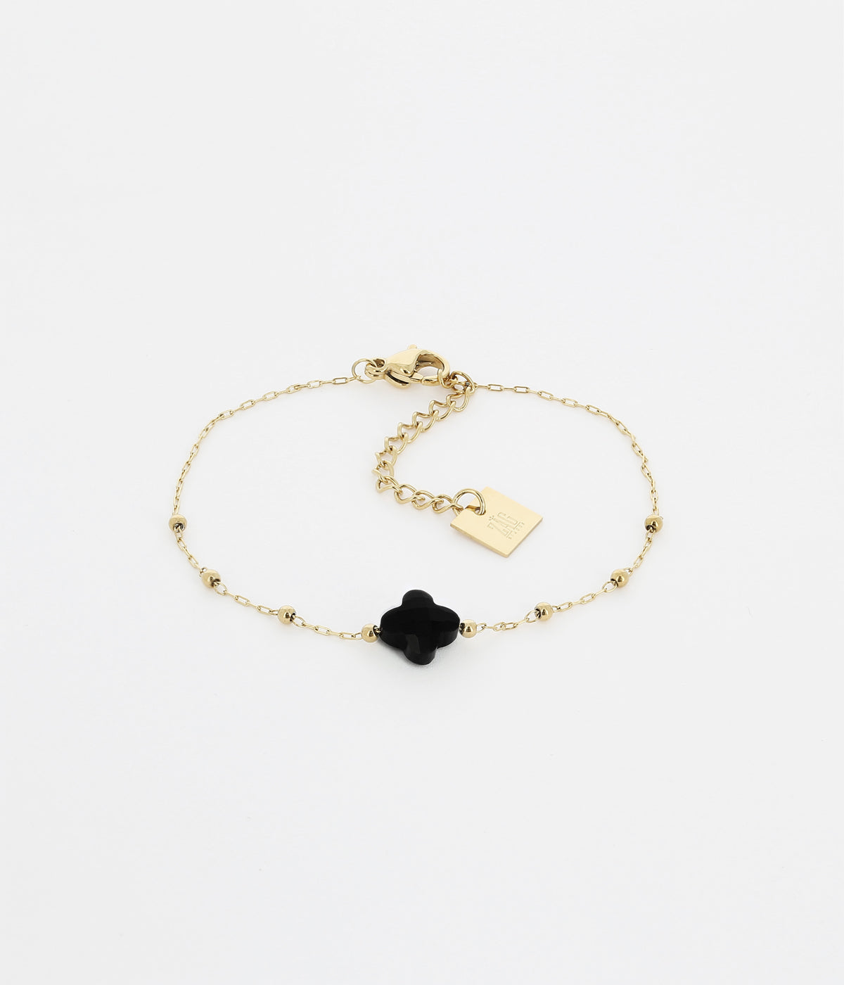 Velasquez - Acier Doré & Onyx - Bracelet - Zag Bijoux