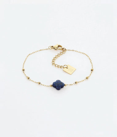 Velasquez - Acier Doré & Lapis Lazuli - Bracelet - Zag Bijoux