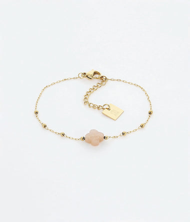 Velasquez - Acier Doré & Pierre de Soleil - Bracelet - Zag Bijoux