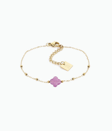 Velasquez - Acier Doré & Améthyste - Bracelet - Zag Bijoux
